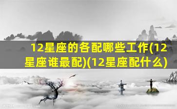 12星座的各配哪些工作(12星座谁最配)(12星座配什么)