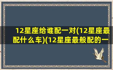 12星座给谁配一对(12星座最配什么车)(12星座最般配的一对)