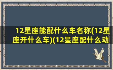 12星座能配什么车名称(12星座开什么车)(12星座配什么动物)