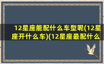 12星座能配什么车型呢(12星座开什么车)(12星座最配什么跑车)