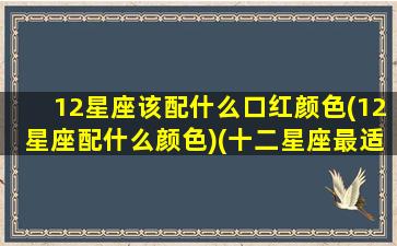 12星座该配什么口红颜色(12星座配什么颜色)(十二星座最适合什么颜色的口红)