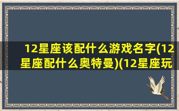 12星座该配什么游戏名字(12星座配什么奥特曼)(12星座玩什么游戏)