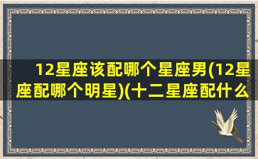 12星座该配哪个星座男(12星座配哪个明星)(十二星座配什么星座最好)