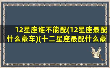 12星座谁不能配(12星座最配什么豪车)(十二星座最配什么豪车)