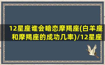 12星座谁会暗恋摩羯座(白羊座和摩羯座的成功几率)/12星座谁会暗恋摩羯座(白羊座和摩羯座的成功几率)-我的网站