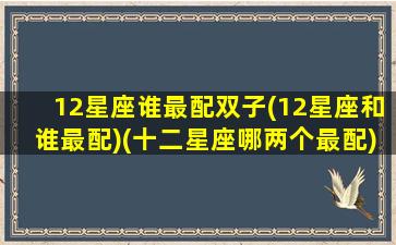 12星座谁最配双子(12星座和谁最配)(十二星座哪两个最配)