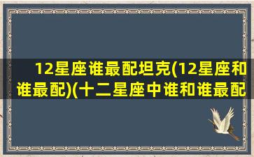 12星座谁最配坦克(12星座和谁最配)(十二星座中谁和谁最配)