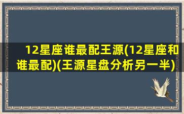 12星座谁最配王源(12星座和谁最配)(王源星盘分析另一半)