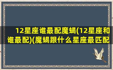 12星座谁最配魔蝎(12星座和谁最配)(魔蝎跟什么星座最匹配)