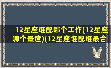 12星座谁配哪个工作(12星座哪个最渣)(12星座谁配谁最合适)