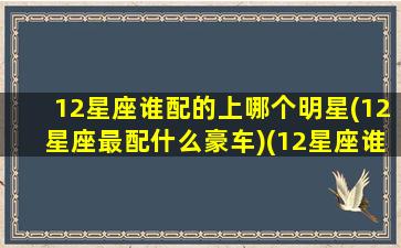 12星座谁配的上哪个明星(12星座最配什么豪车)(12星座谁最般配)