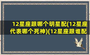 12星座跟哪个明星配(12星座代表哪个死神)(12星座跟谁配)