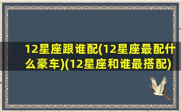 12星座跟谁配(12星座最配什么豪车)(12星座和谁最搭配)