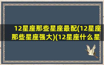 12星座那些星座最配(12星座那些星座强大)(12星座什么星座最般配)