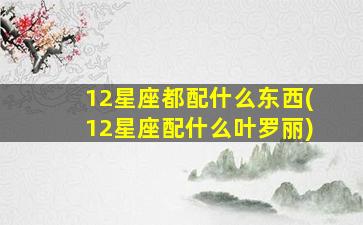 12星座都配什么东西(12星座配什么叶罗丽)