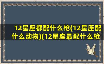 12星座都配什么枪(12星座配什么动物)(12星座最配什么枪)