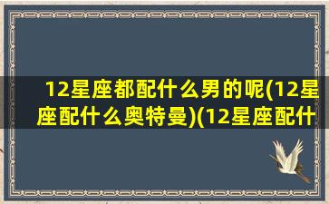 12星座都配什么男的呢(12星座配什么奥特曼)(12星座配什么明星男友合适)