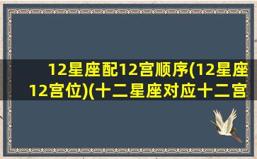 12星座配12宫顺序(12星座12宫位)(十二星座对应十二宫)