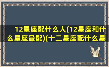 12星座配什么人(12星座和什么星座最配)(十二星座配什么星座最好)