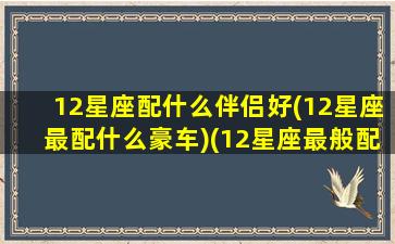 12星座配什么伴侣好(12星座最配什么豪车)(12星座最般配)