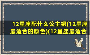 12星座配什么公主裙(12星座最适合的颜色)(12星座最适合什么裙子)