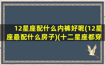 12星座配什么内裤好呢(12星座最配什么房子)(十二星座都穿什么内衣)