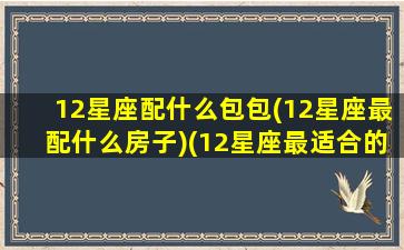 12星座配什么包包(12星座最配什么房子)(12星座最适合的颜色)