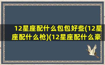 12星座配什么包包好些(12星座配什么枪)(12星座配什么豪车)