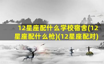 12星座配什么学校宿舍(12星座配什么枪)(12星座配对)