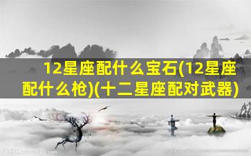 12星座配什么宝石(12星座配什么枪)(十二星座配对武器)