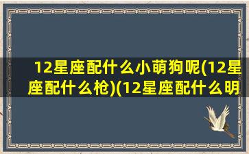 12星座配什么小萌狗呢(12星座配什么枪)(12星座配什么明星男友合适)