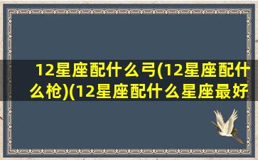 12星座配什么弓(12星座配什么枪)(12星座配什么星座最好)