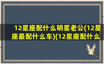 12星座配什么明星老公(12星座最配什么车)(12星座配什么明星男友合适)