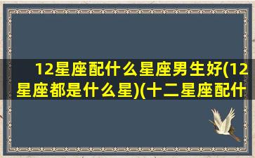 12星座配什么星座男生好(12星座都是什么星)(十二星座配什么星座最好)