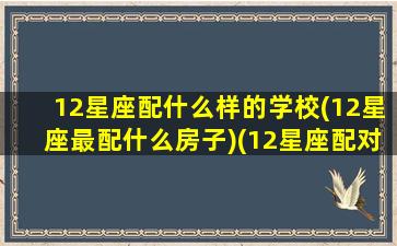 12星座配什么样的学校(12星座最配什么房子)(12星座配对)