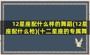 12星座配什么样的舞蹈(12星座配什么枪)(十二星座的专属舞蹈是什么舞蹈)