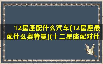 12星座配什么汽车(12星座最配什么奥特曼)(十二星座配对什么奥特曼)