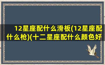 12星座配什么滑板(12星座配什么枪)(十二星座配什么颜色好看)