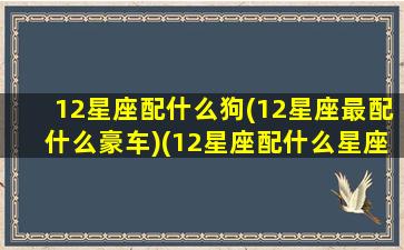 12星座配什么狗(12星座最配什么豪车)(12星座配什么星座最好)