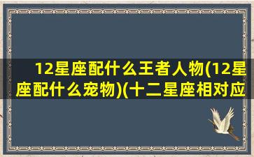 12星座配什么王者人物(12星座配什么宠物)(十二星座相对应的王者荣耀英雄)