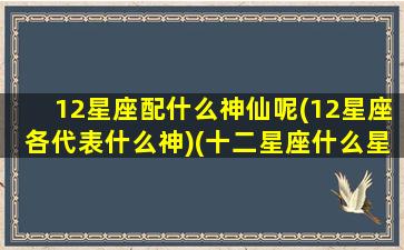 12星座配什么神仙呢(12星座各代表什么神)(十二星座什么星座配什么星座)