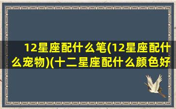 12星座配什么笔(12星座配什么宠物)(十二星座配什么颜色好看)