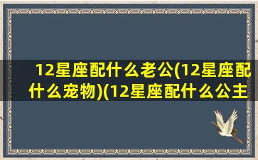 12星座配什么老公(12星座配什么宠物)(12星座配什么公主)