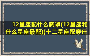 12星座配什么胸罩(12星座和什么星座最配)(十二星座配穿什么裙子)