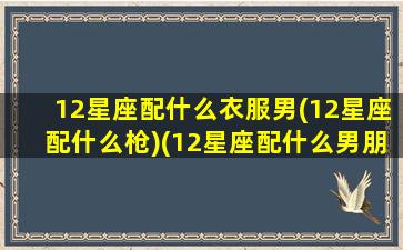 12星座配什么衣服男(12星座配什么枪)(12星座配什么男朋友)