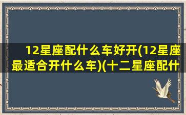 12星座配什么车好开(12星座最适合开什么车)(十二星座配什么车)