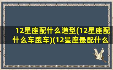 12星座配什么造型(12星座配什么车跑车)(12星座最配什么跑车)