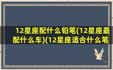 12星座配什么铅笔(12星座最配什么车)(12星座适合什么笔)