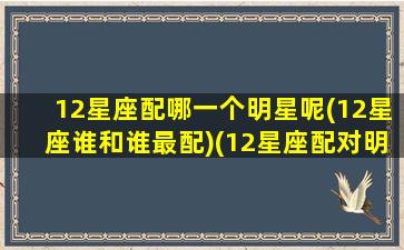 12星座配哪一个明星呢(12星座谁和谁最配)(12星座配对明星)