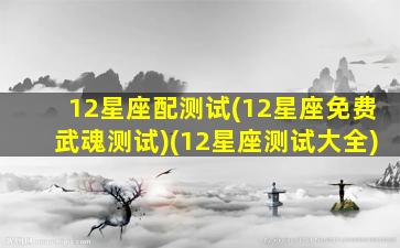 12星座配测试(12星座免费武魂测试)(12星座测试大全)